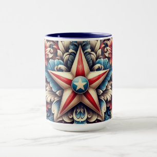 Caneca rústico/vintage EUA/patriótico
