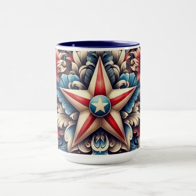 Caneca rústico/vintage EUA/patriótico (Centro)