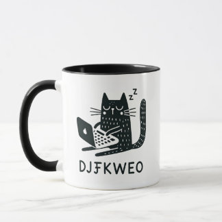 Caneca Sabedoria Mística de Digitação de Gato Negro Whims