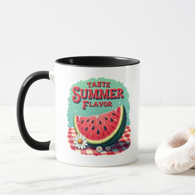 Caneca Sabor de Verão de Melancia (Com Donut)