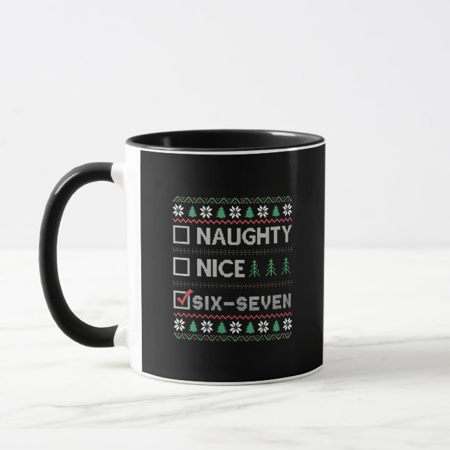 Caneca Safado Bonito Seis Sete Divertido  6 7 Natal Feio  (Esquerda)