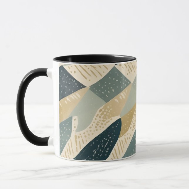 Caneca Sage Coastal Batik Parang Geométrico Inspirado (Esquerda)