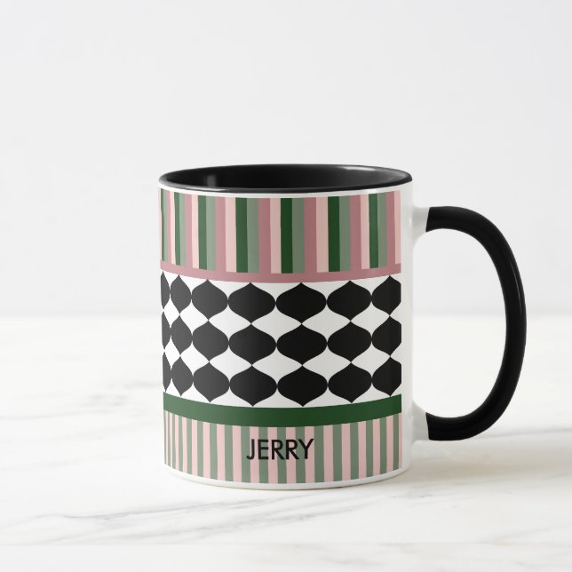 Caneca Sage Geométrico Moderno Rosa Personalizado (Direita)