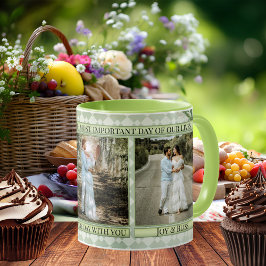 Caneca Sage Green Wedding Photo Mug