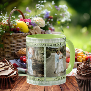 Caneca Sage Green Wedding Photo Mug
