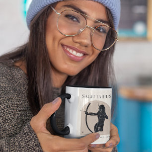 Caneca Sagitário Feminino Zodiac Design Brown Negro