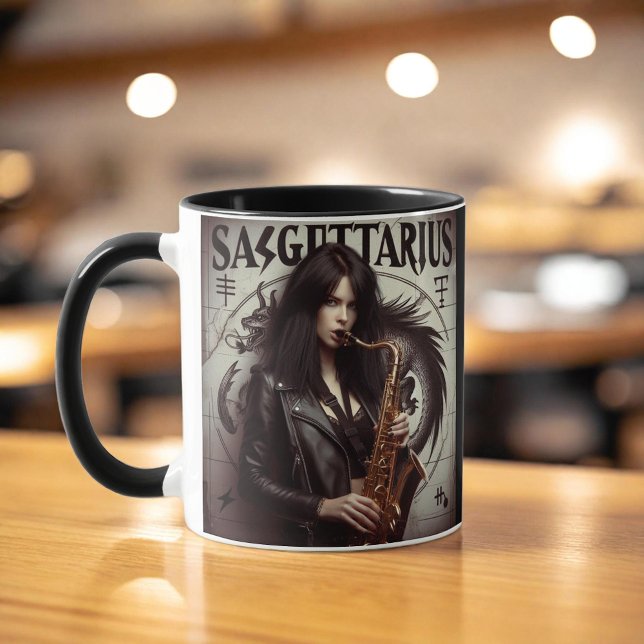 Caneca Sagitário Zodiac Musicoso Saxofone (Criador carregado)