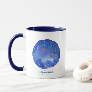Caneca Sagittarius Watercolor Sky Constelação Zodiac