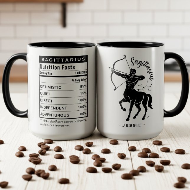 Caneca Sagittarius Zodiac Sign Astrology Nutrition Facts (Sagittarius Zodiac Sign Astrology Nutrition Facts Mug
)