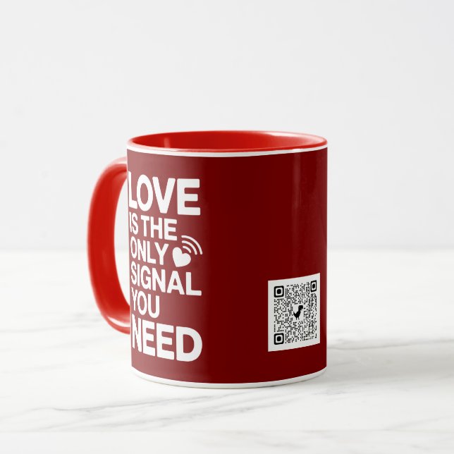 Caneca Saint-Valentin QR Code vidéo amour (Frente Esquerda)