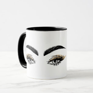 Caneca Salão de Beleza Pretty Eyes Maquiagem Cílios