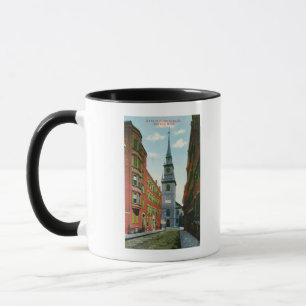 Caneca Salem Street View da Antiga Igreja do Norte Bldg #