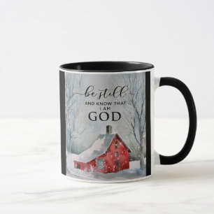 Caneca Salm 46:10 Esteja quieto e saiba que sou DEUS Neve