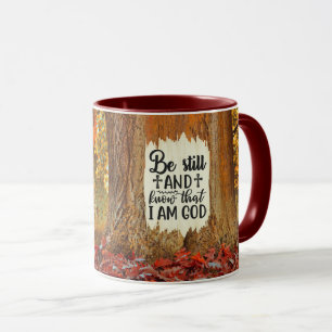 Caneca Salm 46:10 Fique quieto e saiba que eu sou Deus ou