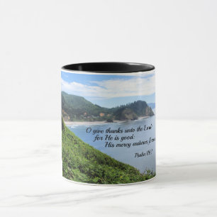 Caneca Salmo 118:1 O dar obrigados ao Senhor para Ele