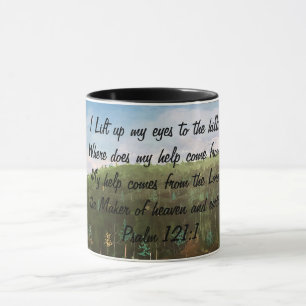 Caneca Salmo 121:1 Arte Original Pintada À Mão