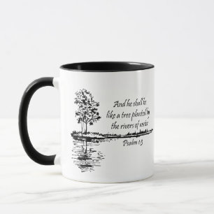 Caneca Salmo 1:3 da Escritura Bíblica Encourajador 