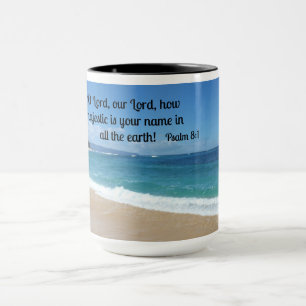 Caneca Salmo 8:1 O Senhor, nosso Senhor, quão majestoso é