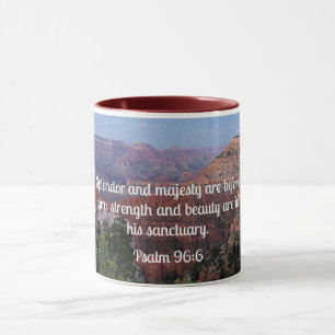 Caneca Salmo 96:6 Esplendor e majestade estão diante dele