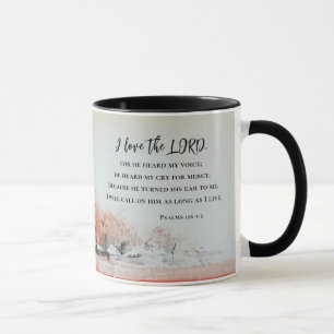 Caneca Salmos 116 1-2 Adoro a Bíblia LORD Verse