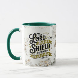 Caneca Salmos 28:7 Lord My Forth and Shield Custom