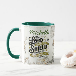 Caneca Salmos 28:7 Lord My Forth and Shield Custom