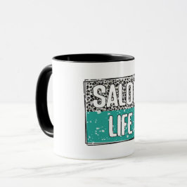 Caneca Salon Life Teal and Leopardo Hair Stylist