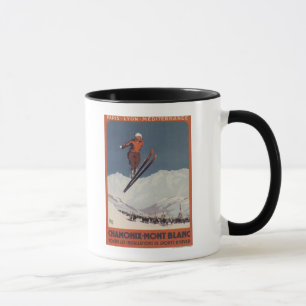 Caneca Salto de esqui - poster olímpico do Promo de PLM