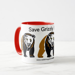 Caneca Salva ursos GRIZES - Animais ameaçados - Vida selv