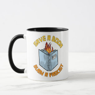 Caneca Salvar um Livro Queimar um Fascista
