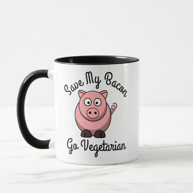 Caneca Salve Meu Bacon Torne-se Vegetariano (Esquerda)