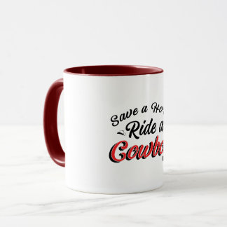 Caneca Salve Um Cavalo Monte Um Cowboy
