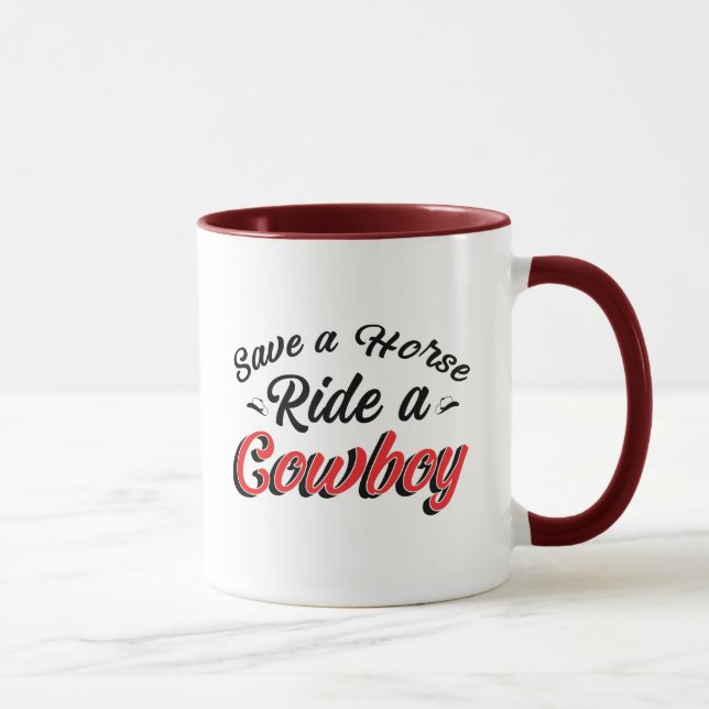 Caneca Salve Um Cavalo Monte Um Cowboy (Direita)