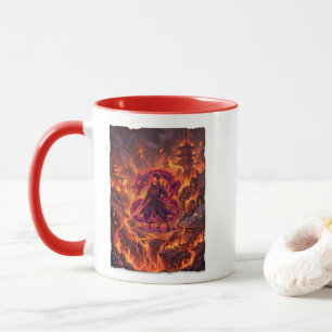 Caneca Samurai e Dragão de Fogo Cibernético