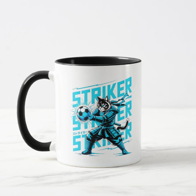 Caneca Samurai Gato Futebol Arremetedor | Presente (Esquerda)