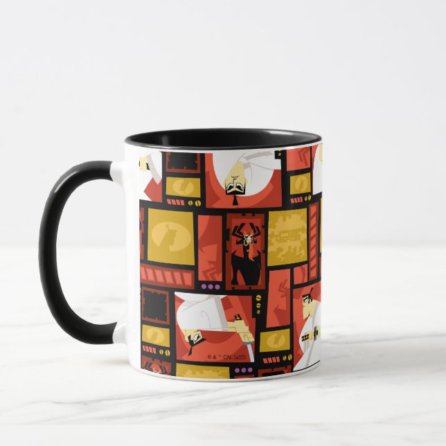 Caneca Samurai Jack & Aku Character Art Panel Pattern (Esquerda)