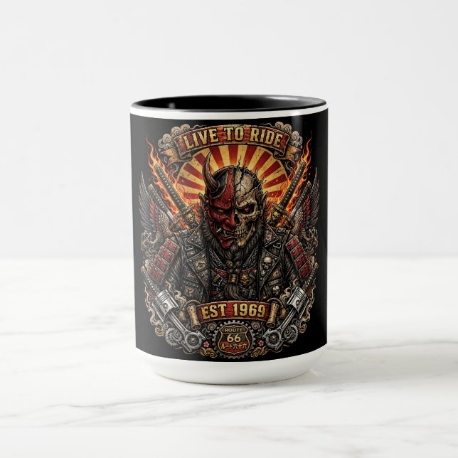 Caneca Samurai Oni Motoqueiro - Viva para Pedalar Est 196 (Centro)