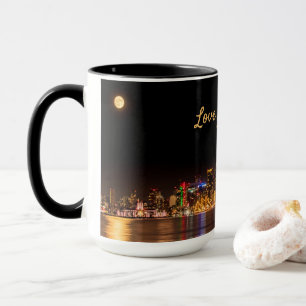 Caneca San Diego Skyline City Black & Dourado Souvenir