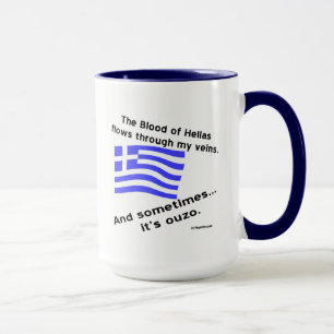 Caneca Sangue de Hellas voa através de veias às vezes ouz