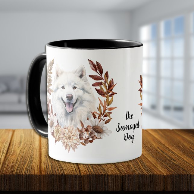 Caneca Sanita de outono de Cão Samotado (Criador carregado)