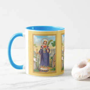Caneca Santa Catarina de Alexandria com traje egípcio