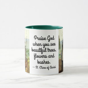 Caneca Santa Clara de Assis Regando Flores (M 065; Citaçã