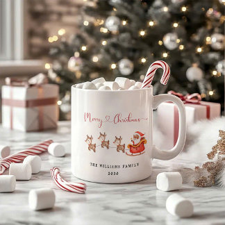 Caneca Santa Claus e Reindeer | Coffee Mug