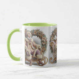 Caneca Santa Claus in Sleigh, Christmas, Author Natasha U