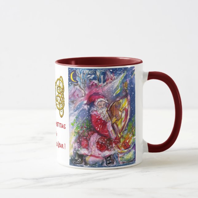 Caneca SANTA CLAUS JOGANDO Dourados NÓS Celtas HARP Branc (Direita)
