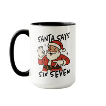 Caneca Santa Diz Seis Sete, Natal Divertido