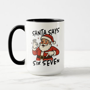 Caneca Santa Diz Seis Sete, Natal Divertido