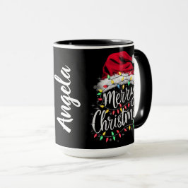 Caneca Santa Hat and Lights with Customizable Name