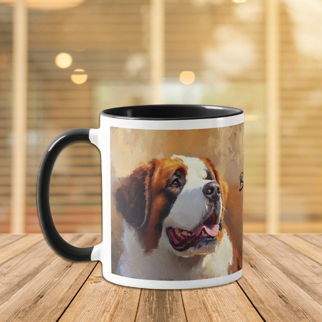 Caneca Santo Bernard Dog Portrait (Criador carregado)