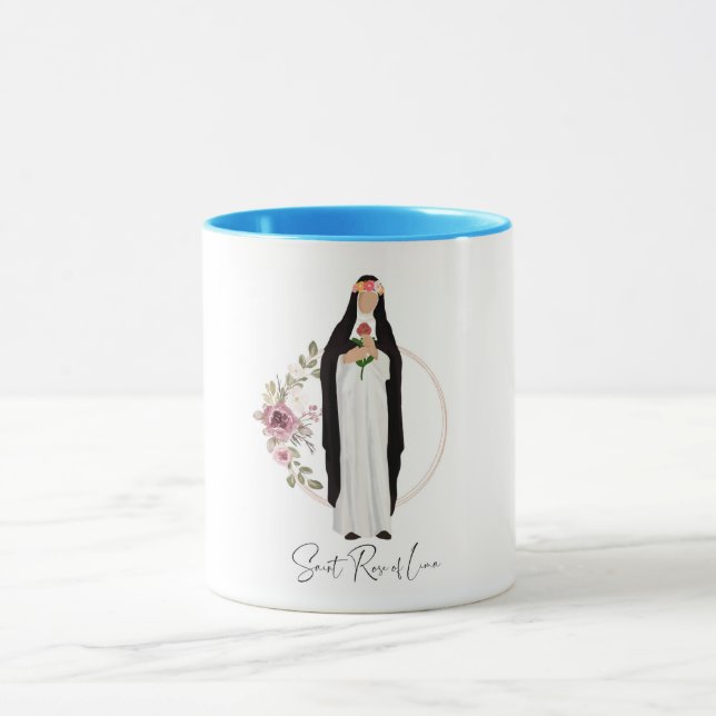 Caneca Santo de Lima, Rosa católico de Mug de Café (Centro)